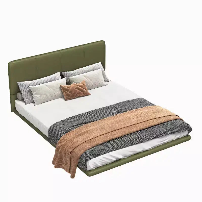 Telaio letto flottante Full/Queen Size con luce a LED, piattaforma letto moderna in pelle PU per camera da letto