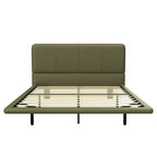 Telaio letto flottante Full/Queen Size con luce a LED, piattaforma letto moderna in pelle PU per camera da letto