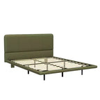 Telaio letto flottante Full/Queen Size con luce a LED, piattaforma letto moderna in pelle PU per camera da letto