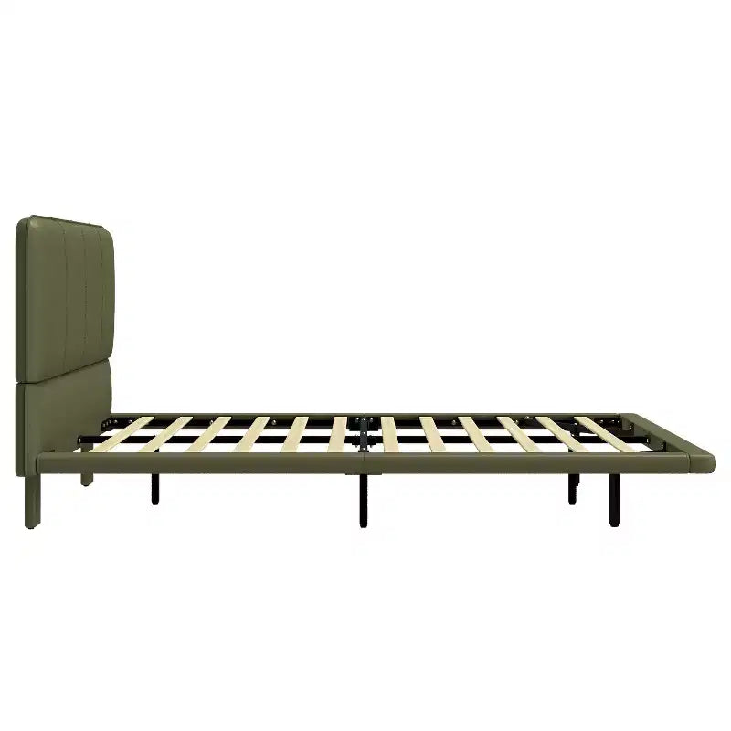 Telaio letto flottante Full/Queen Size con luce a LED, piattaforma letto moderna in pelle PU per camera da letto