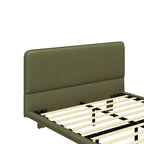 Telaio letto flottante Full/Queen Size con luce a LED, piattaforma letto moderna in pelle PU per camera da letto