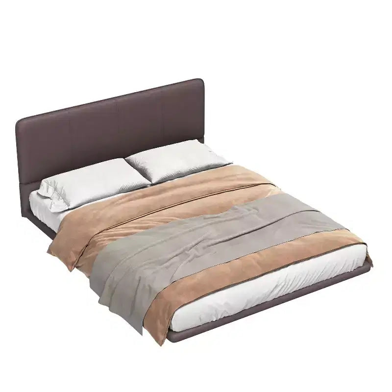 Telaio letto flottante Full/Queen Size con luce a LED, piattaforma letto moderna in pelle PU per camera da letto
