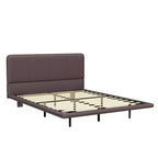 Telaio letto flottante Full/Queen Size con luce a LED, piattaforma letto moderna in pelle PU per camera da letto