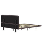 Telaio letto flottante Full/Queen Size con luce a LED, piattaforma letto moderna in pelle PU per camera da letto