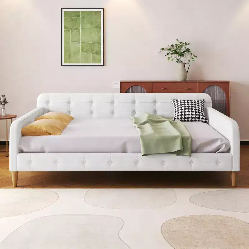 Divano letto imbottito in lino Luxystar Modern Full Size