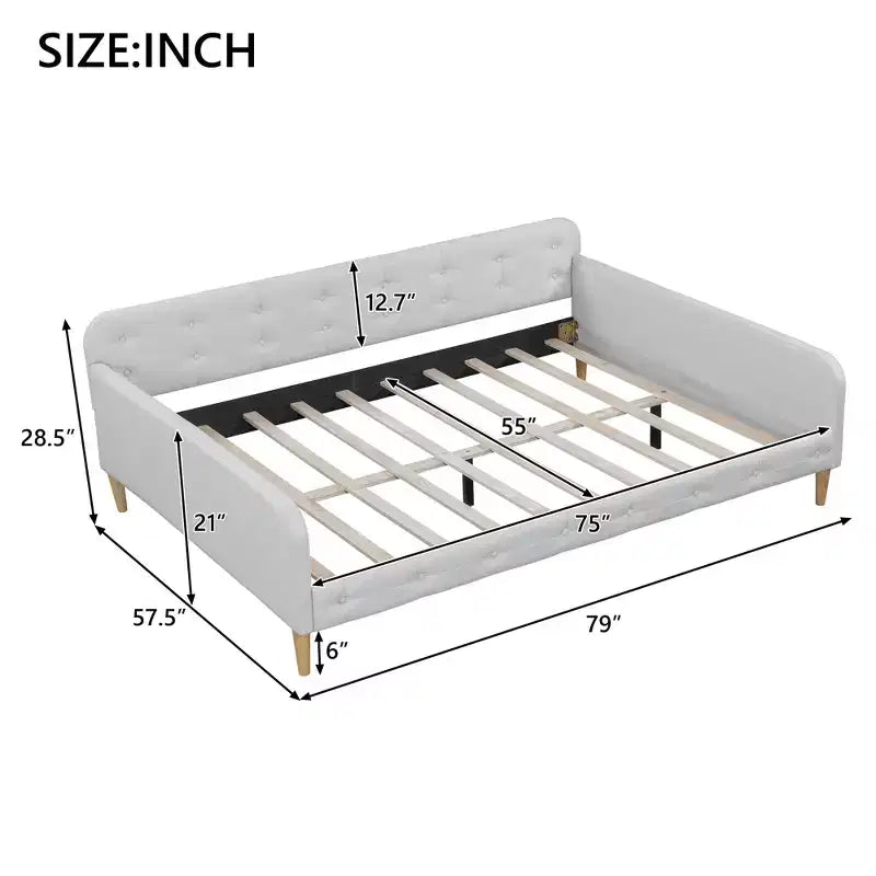Divano letto imbottito in lino Luxystar Modern Full Size