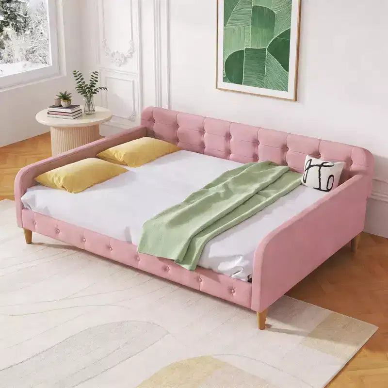 Divano letto imbottito in lino Luxystar Modern Full Size