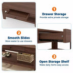 47.2 Rustic Farmhouse Coffee Table  300 Lb Capacity, with Drawer & Storage Shelf  Perfect for Living Room (1-Pack)