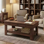 47.2 Rustic Farmhouse Coffee Table  300 Lb Capacity, with Drawer & Storage Shelf  Perfect for Living Room (1-Pack)