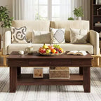 47.2 Rustic Farmhouse Coffee Table  300 Lb Capacity, with Drawer & Storage Shelf  Perfect for Living Room (1-Pack)