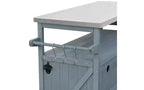 JVNOXK Isola Cucina Mobile da Esterno e Mobile Contenitore Stile Rustico Piano in Acciaio Inox Portaspezie Adatto per Cucine Grigio-Blu