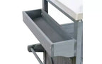 JVNOXK Isola Cucina Mobile da Esterno e Mobile Contenitore Stile Rustico Piano in Acciaio Inox Portaspezie Adatto per Cucine Grigio-Blu
