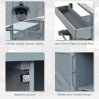 JVNOXK Isola Cucina Mobile da Esterno e Mobile Contenitore Stile Rustico Piano in Acciaio Inox Portaspezie Adatto per Cucine Grigio-Blu