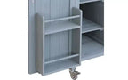 JVNOXK Isola Cucina Mobile da Esterno e Mobile Contenitore Stile Rustico Piano in Acciaio Inox Portaspezie Adatto per Cucine Grigio-Blu