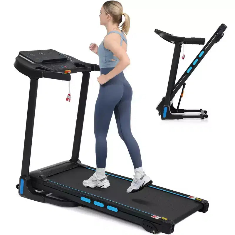 Whisen Foldable Treadmills, Home Exercise Equipment Treadmills with Incline, 350 LBS Weight Capacity - Black