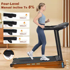 Tapis roulant pieghevole Whisen, attrezzo ginnico per la casa Tapis roulant con inclinazione, capacità di peso 158 kg - Nero