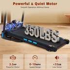 Tapis roulant pieghevole Whisen, attrezzo ginnico per la casa Tapis roulant con inclinazione, capacità di peso 158 kg - Nero