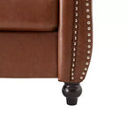 Whisen Modern Chesterfield Accent Chair, Club Chair with Scrolled Arms, Nailhead Trim and Solid Wood Legs