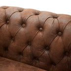Whisen Modern Chesterfield Accent Chair, Club Chair with Scrolled Arms, Nailhead Trim and Solid Wood Legs