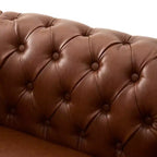 Whisen Modern Chesterfield Accent Chair, Club Chair with Scrolled Arms, Nailhead Trim and Solid Wood Legs
