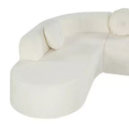 Whisen 122'' Extra Large Sectional Sofa, Elegant Fabric Upholstery Sofa Couch with Three Round Cushions , High-Resilience Foam