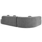 Whisen 122'' Extra Large Sectional Sofa, Elegant Fabric Upholstery Sofa Couch with Three Round Cushions , High-Resilience Foam