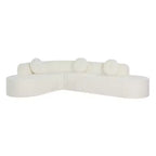 Whisen 122'' Extra Large Sectional Sofa, Elegant Fabric Upholstery Sofa Couch with Three Round Cushions , High-Resilience Foam