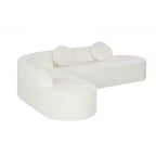 Whisen 122'' Extra Large Sectional Sofa, Elegant Fabric Upholstery Sofa Couch with Three Round Cushions , High-Resilience Foam