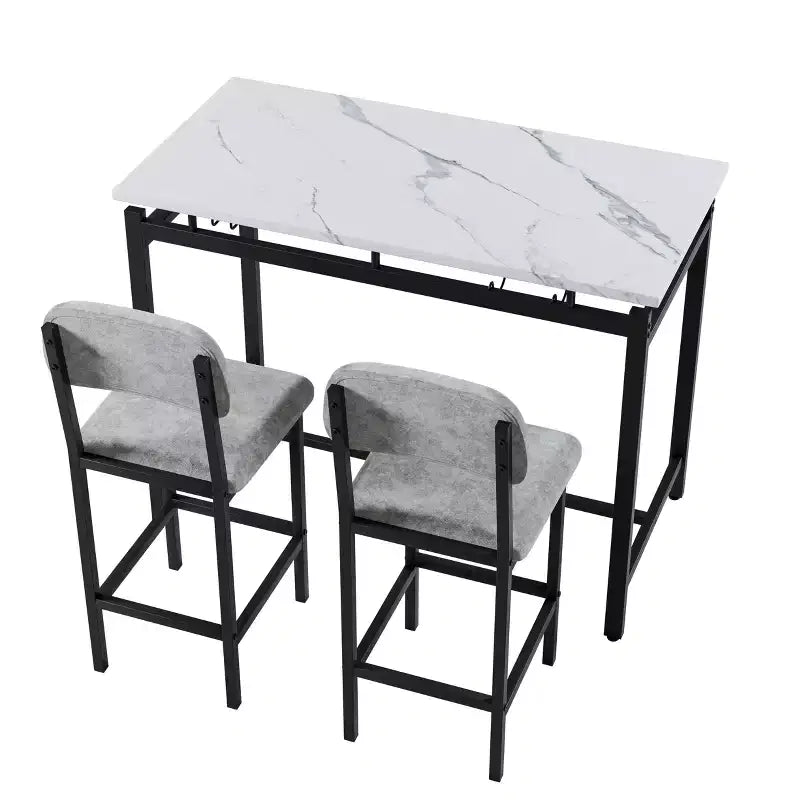 sumyeg Set da 3 Pezzi con Tavolo da Pranzo e 2 Sedie Imbottite per Cucina o Piccolo Appartamento