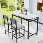 sumyeg Set da 3 Pezzi con Tavolo da Pranzo e 2 Sedie Imbottite per Cucina o Piccolo Appartamento