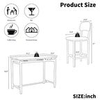 sumyeg Set da 3 Pezzi con Tavolo da Pranzo e 2 Sedie Imbottite per Cucina o Piccolo Appartamento