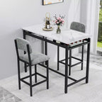 sumyeg Set da 3 Pezzi con Tavolo da Pranzo e 2 Sedie Imbottite per Cucina o Piccolo Appartamento