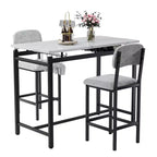 sumyeg Set da 3 Pezzi con Tavolo da Pranzo e 2 Sedie Imbottite per Cucina o Piccolo Appartamento