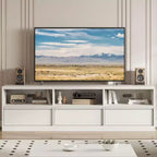 70 Mid Century Modern TV Stand - Spacious Media Console for 80 TVs, Featuring Open Shelves, Entertainment Center for Living Room/Bedroom