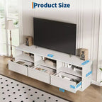 70 Mid Century Modern TV Stand - Spacious Media Console for 80 TVs, Featuring Open Shelves, Entertainment Center for Living Room/Bedroom