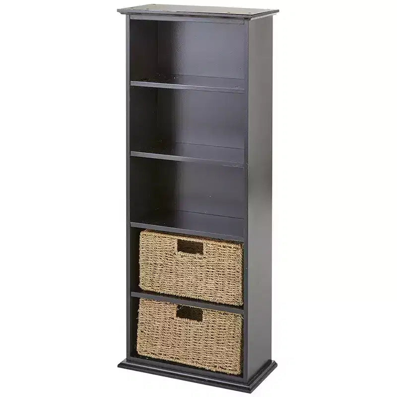 Mobiletto da parete in legno con cassetti in giunco marino Lakeside Collection -