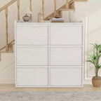 GarveeHome Shoe Cabinet with 6 Flip Drawers, Wooden Shoe Organizer Cabinet with Adjustable Shelf, Shoe Storage, Hidden Shoe Cabinet for Entryway