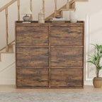 GarveeHome Shoe Cabinet with 6 Flip Drawers, Wooden Shoe Organizer Cabinet with Adjustable Shelf, Shoe Storage, Hidden Shoe Cabinet for Entryway