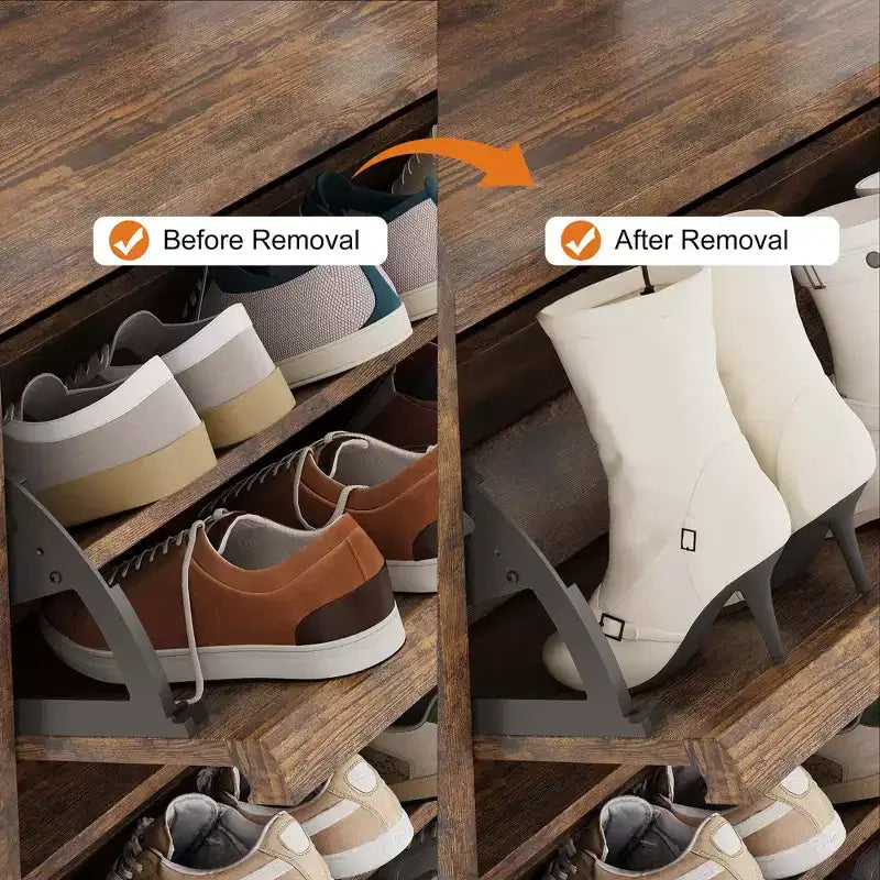 GarveeHome Shoe Cabinet with 6 Flip Drawers, Wooden Shoe Organizer Cabinet with Adjustable Shelf, Shoe Storage, Hidden Shoe Cabinet for Entryway