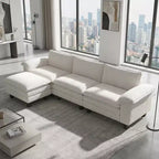 HOMCOM Sectional Sofa, L Shaped Couch with Deep Seat, Movable Ottoman and Pillow-top Armrests
