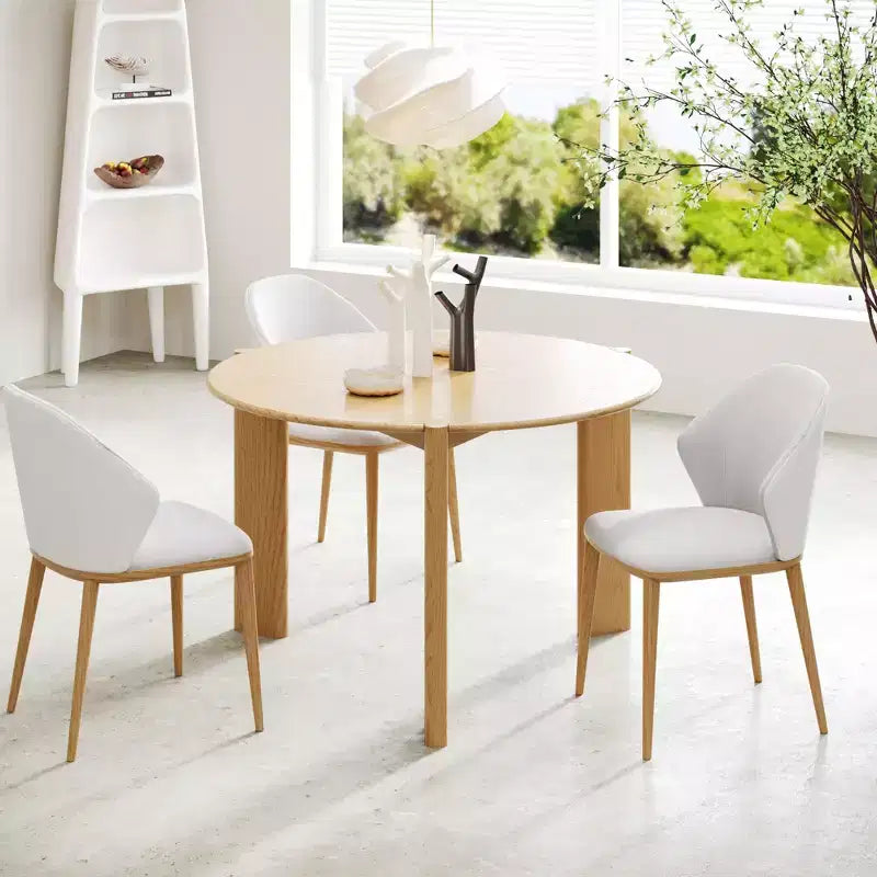 PexFix Solid Wood Farmhouse Dining Table Round Wood Texture Top with Cross X Base for Modern Dining Rooms & Family Gatherings