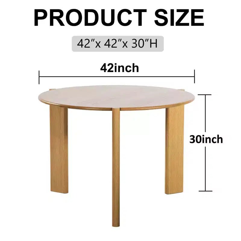 PexFix Solid Wood Farmhouse Dining Table Round Wood Texture Top with Cross X Base for Modern Dining Rooms & Family Gatherings