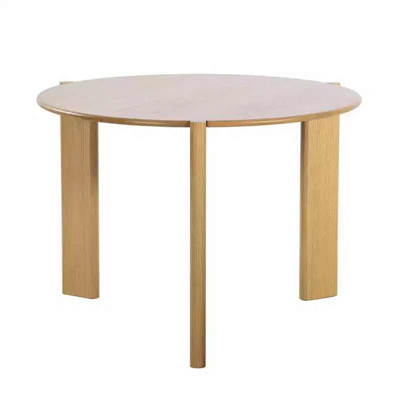 PexFix Solid Wood Farmhouse Dining Table Round Wood Texture Top with Cross X Base for Modern Dining Rooms & Family Gatherings