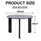 PexFix Solid Wood Farmhouse Dining Table Round Wood Texture Top with Cross X Base for Modern Dining Rooms & Family Gatherings