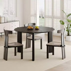 PexFix Solid Wood Farmhouse Dining Table Round Wood Texture Top with Cross X Base for Modern Dining Rooms & Family Gatherings