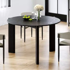 PexFix Solid Wood Farmhouse Dining Table Round Wood Texture Top with Cross X Base for Modern Dining Rooms & Family Gatherings