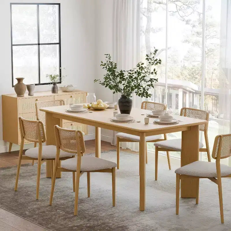 Tavolo da pranzo quadrato PexFix in legno massello stile rustico con piano in legno per sale da pranzo moderne e riunioni di famiglia
