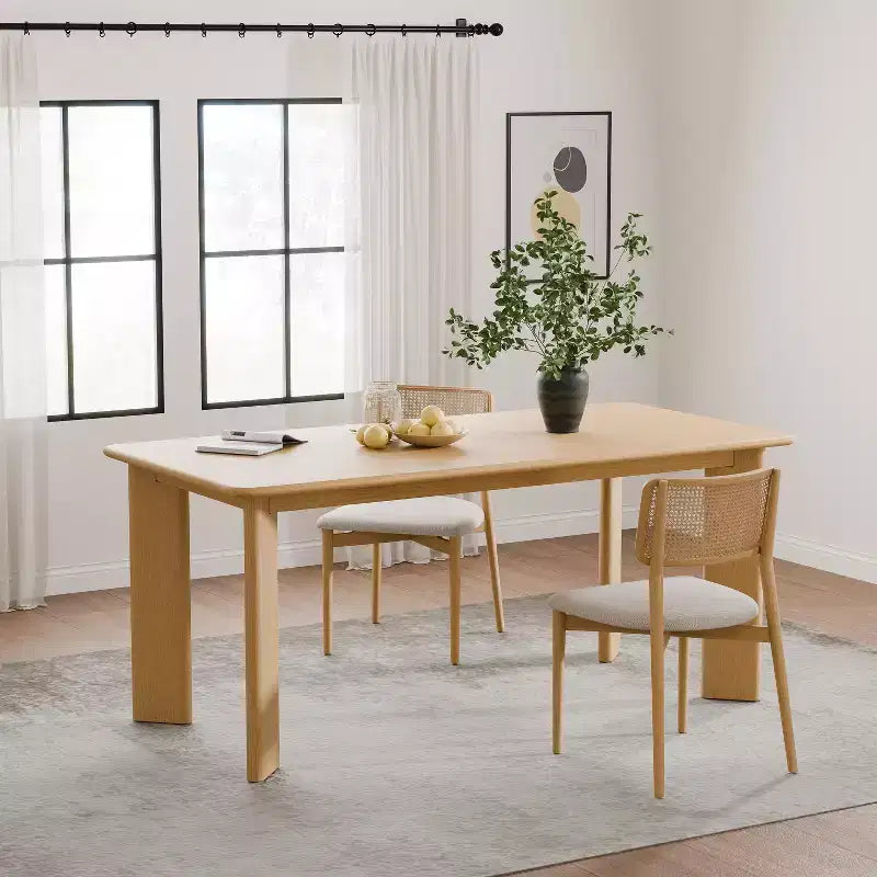 Tavolo da pranzo quadrato PexFix in legno massello stile rustico con piano in legno per sale da pranzo moderne e riunioni di famiglia