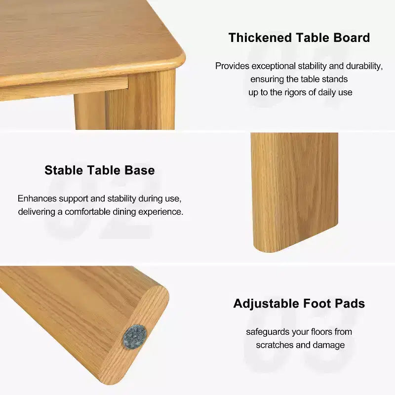 Tavolo da pranzo quadrato PexFix in legno massello stile rustico con piano in legno per sale da pranzo moderne e riunioni di famiglia
