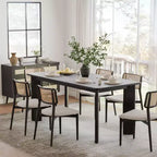 Tavolo da pranzo quadrato PexFix in legno massello stile rustico con piano in legno per sale da pranzo moderne e riunioni di famiglia